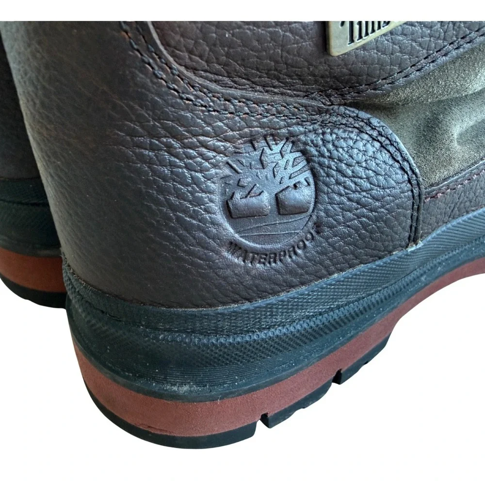 Timberland Mens 10 Leather Hiking Boots Brown Trail Outdoor Lace Up Work Boot